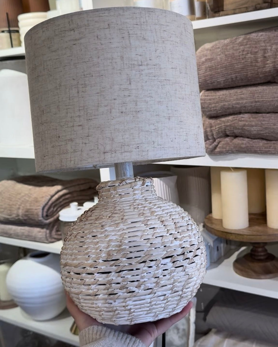 Pisa Small Rattan Natural Pillar Lamp