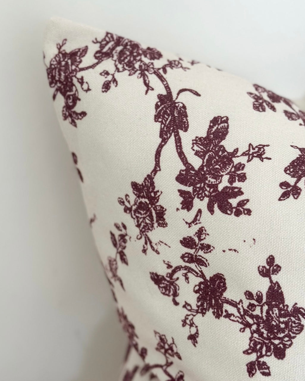 Aria Plum Burgundy Cotton Cushion Cover 45cm x 45cm