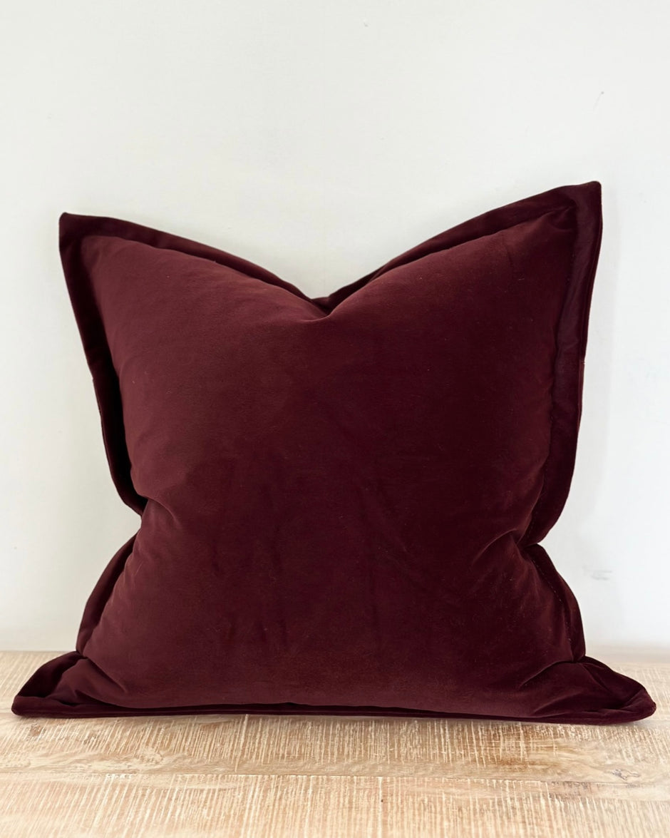 Emma Plum Burgundy Velvet Cushion Cover 45cm x 45cm