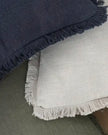 Navy Blue Freyed Edge Cushion Cover