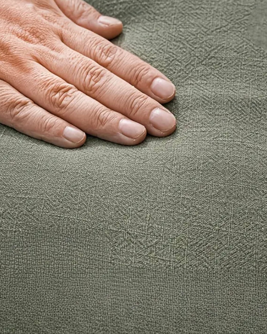 Olive Green Freyed Edge Cushion Cover