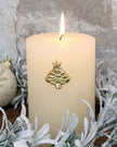 Brass Christmas Tree Candle Pin