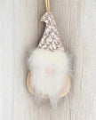 Hanging Wooden Fluffy Neutral Santa