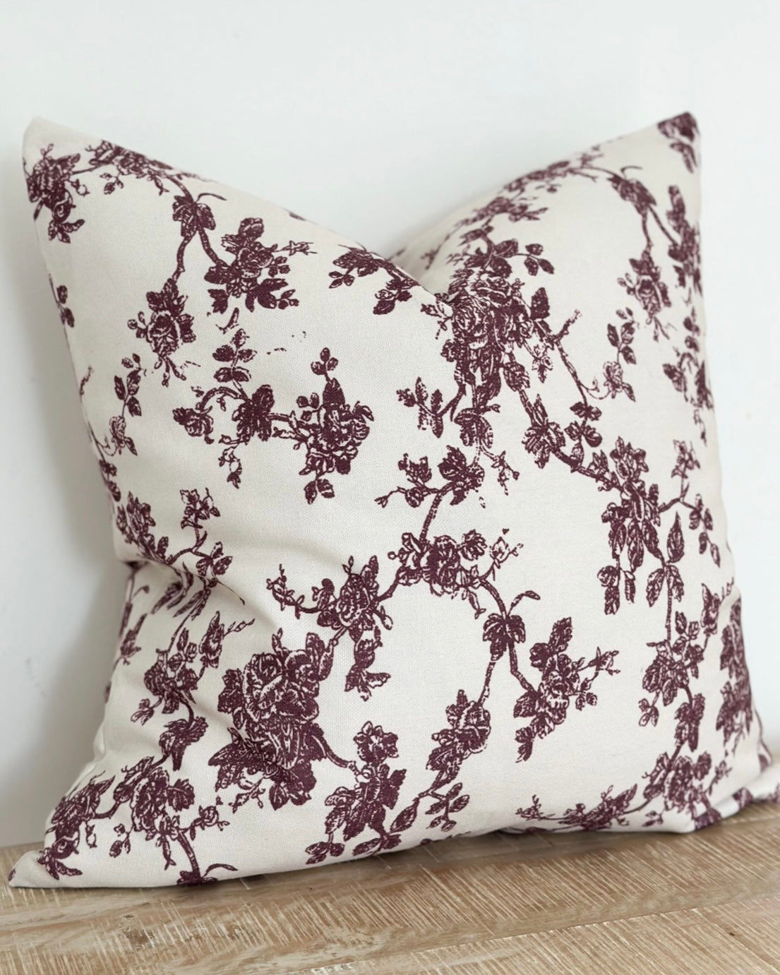 Aria Plum Burgundy Cotton Cushion Cover 45cm x 45cm