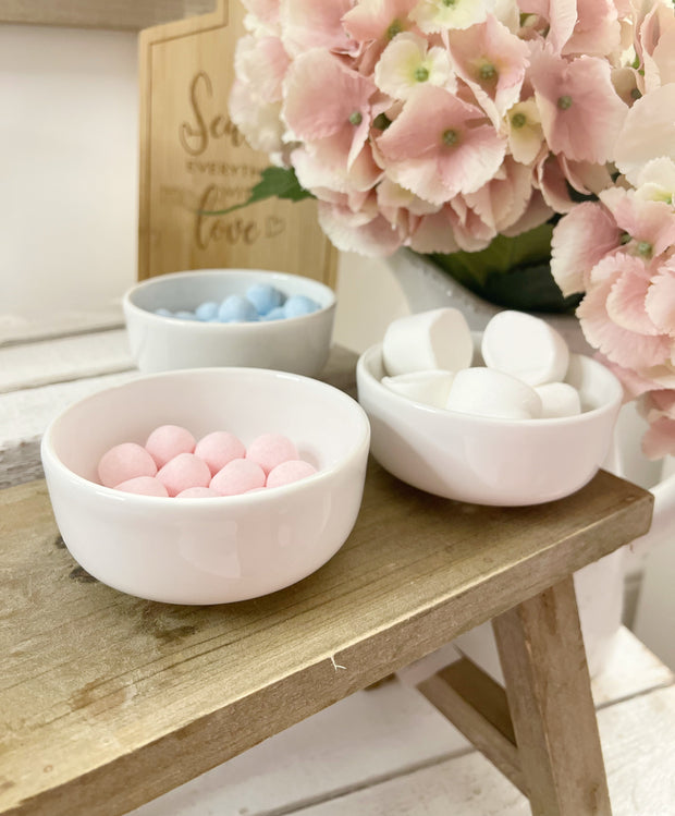 White Ceramic Snack Bowls