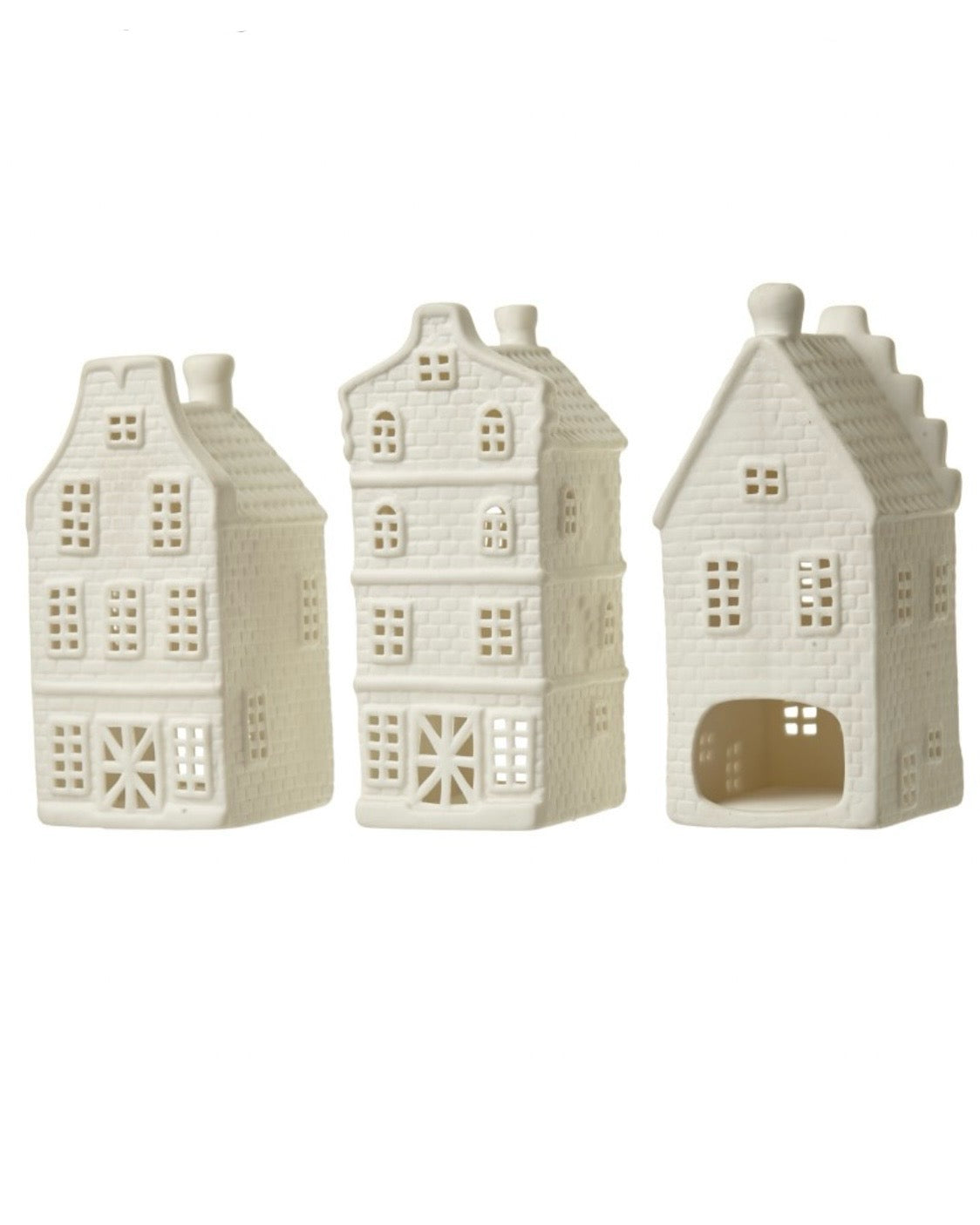 Matte White Porcelain House Tealight Candle Holder