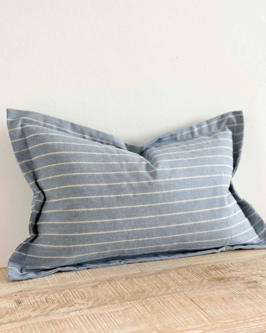 Lexie Duck Egg Blue Luxury Linen Blend Cushion Cover - 50cm x 30cm