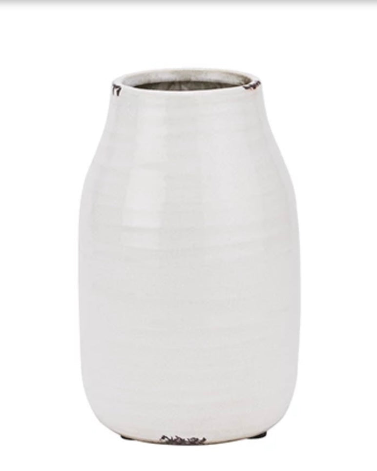 Stephanie White Neutral Glazed Vase