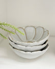 White And Neutral Ceramic Flower Bowl