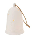 White Matt Ceramic LED Light Up Hanging Bell