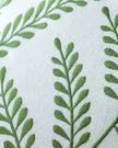 Olive Green Fern Embroidered Cushion Cover