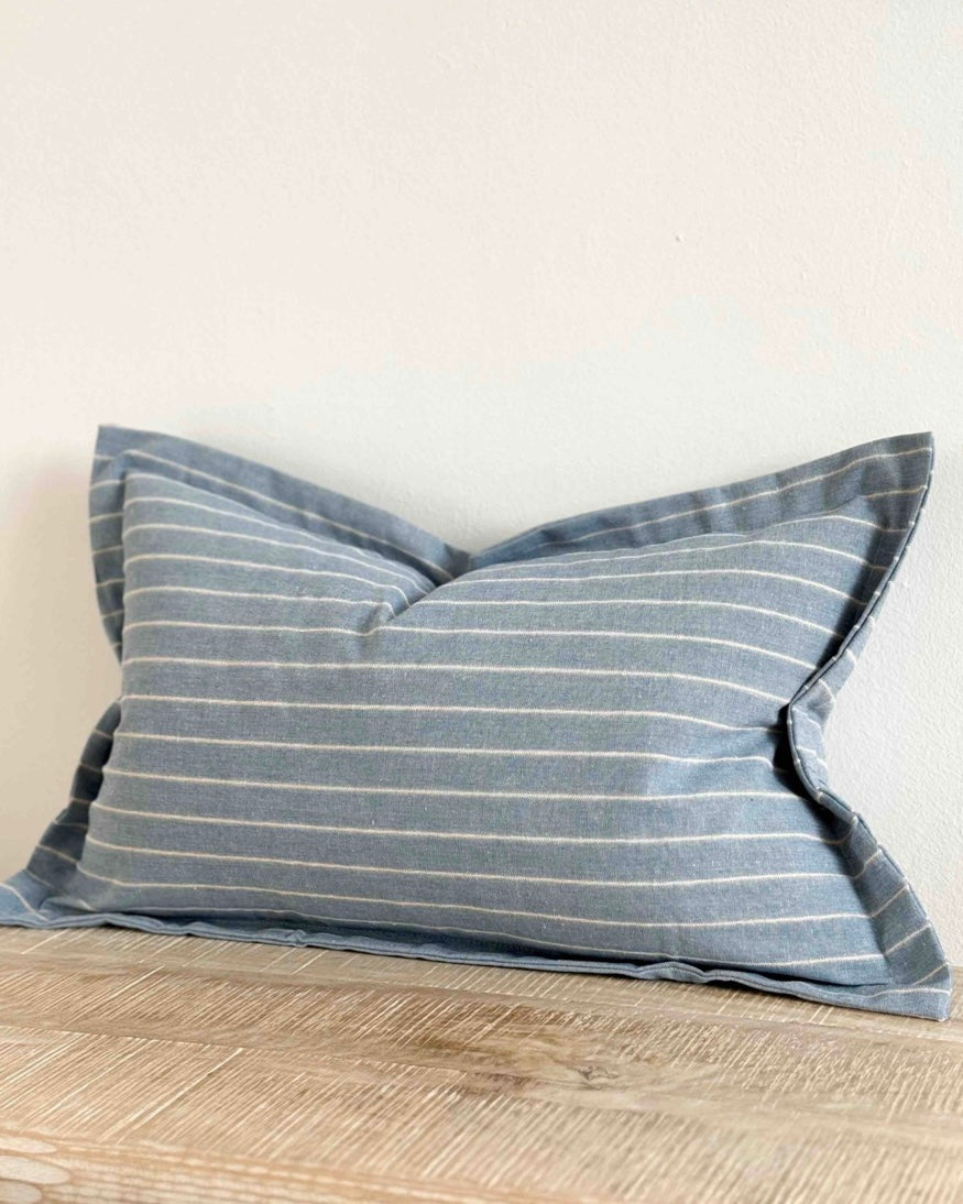 Lexie Duck Egg Blue Luxury Linen Blend Cushion Cover - 50cm x 30cm