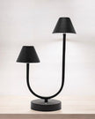 LED Light Up Double Touch Black Medium Desk Lamp