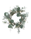 Eucalyptus And White Berry Candle Ring Wreath