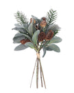 Faux Foliage - Eucalyptus, Fir And Cone Stem