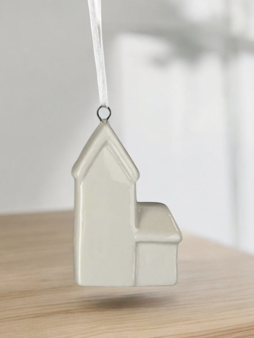 White Glazed Ceramic Hanging House