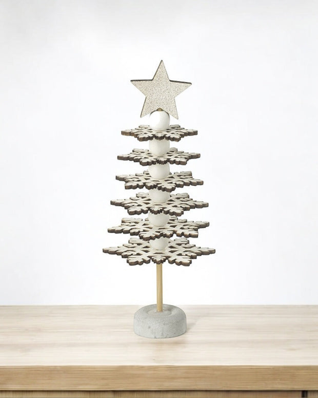 Wooden Snowflake Tree With Star