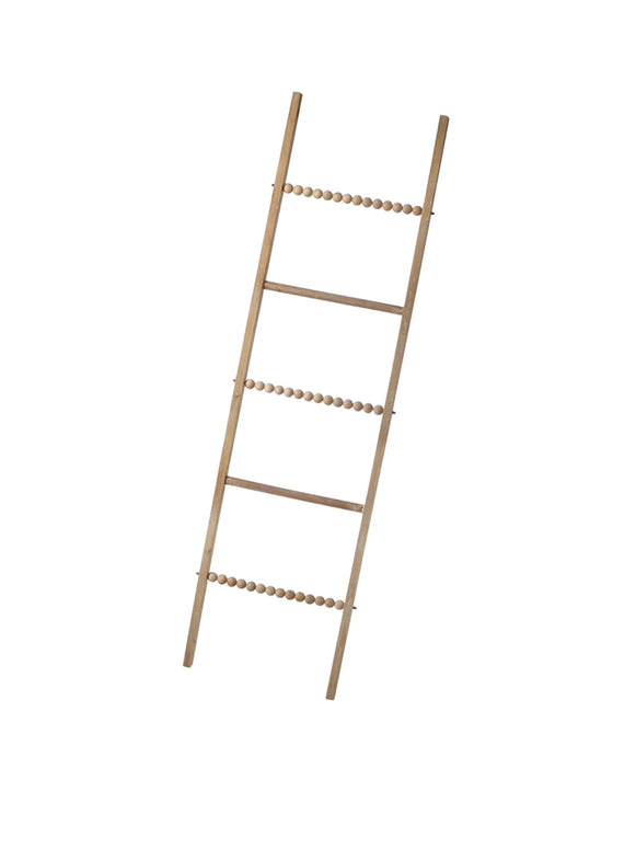 Natural Beaded Rung Wooden Display Ladder