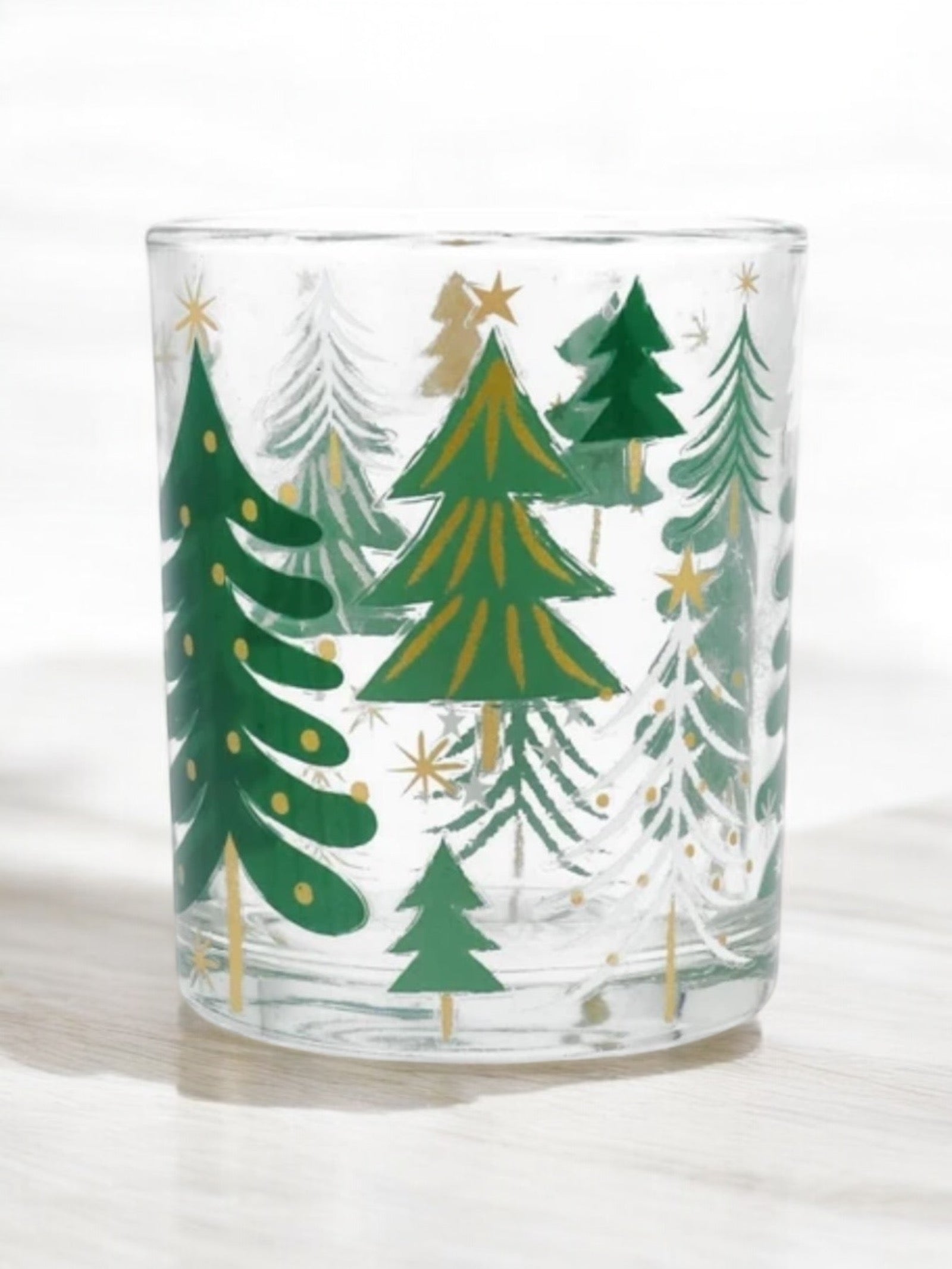 Nordic Trees Clear Glass Tealight Holder