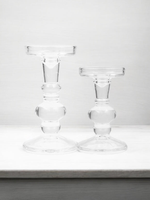 Glass Candlestick For A Pillar Or Dinner Candle