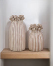 Beige Ceramic Seed Head Textured Vase