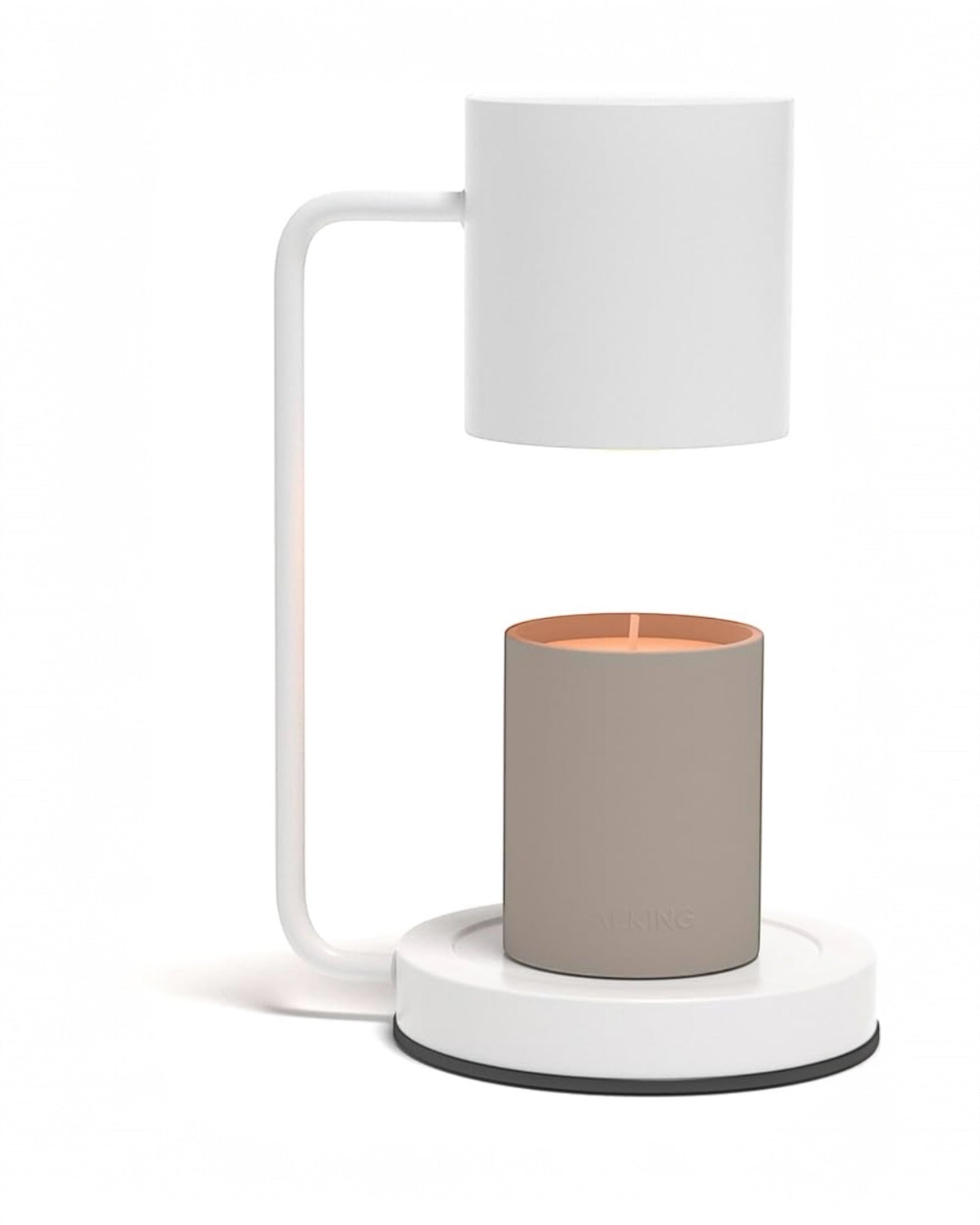 LED Light Up Simple Tube White Candle Warmer Lamp With White Shade