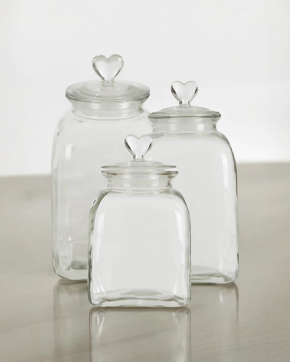 Valentine Heart Topped Glass Storage Jar