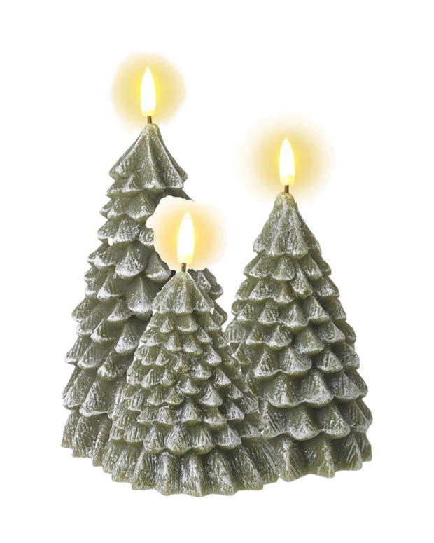 LED Light Up Green Christmas Tree Candle - Small