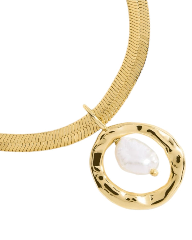 Joma Jewellery - Solaria Baroque Pearl Necklace Gold Plated