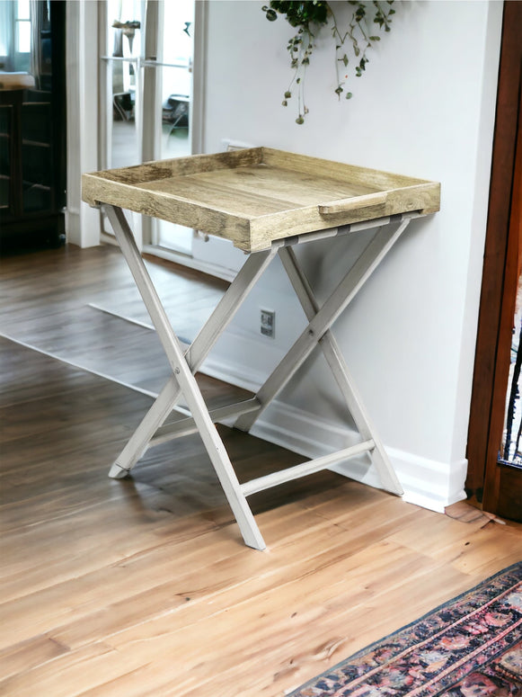 Nordic Grey Wooden Butler Tray Table