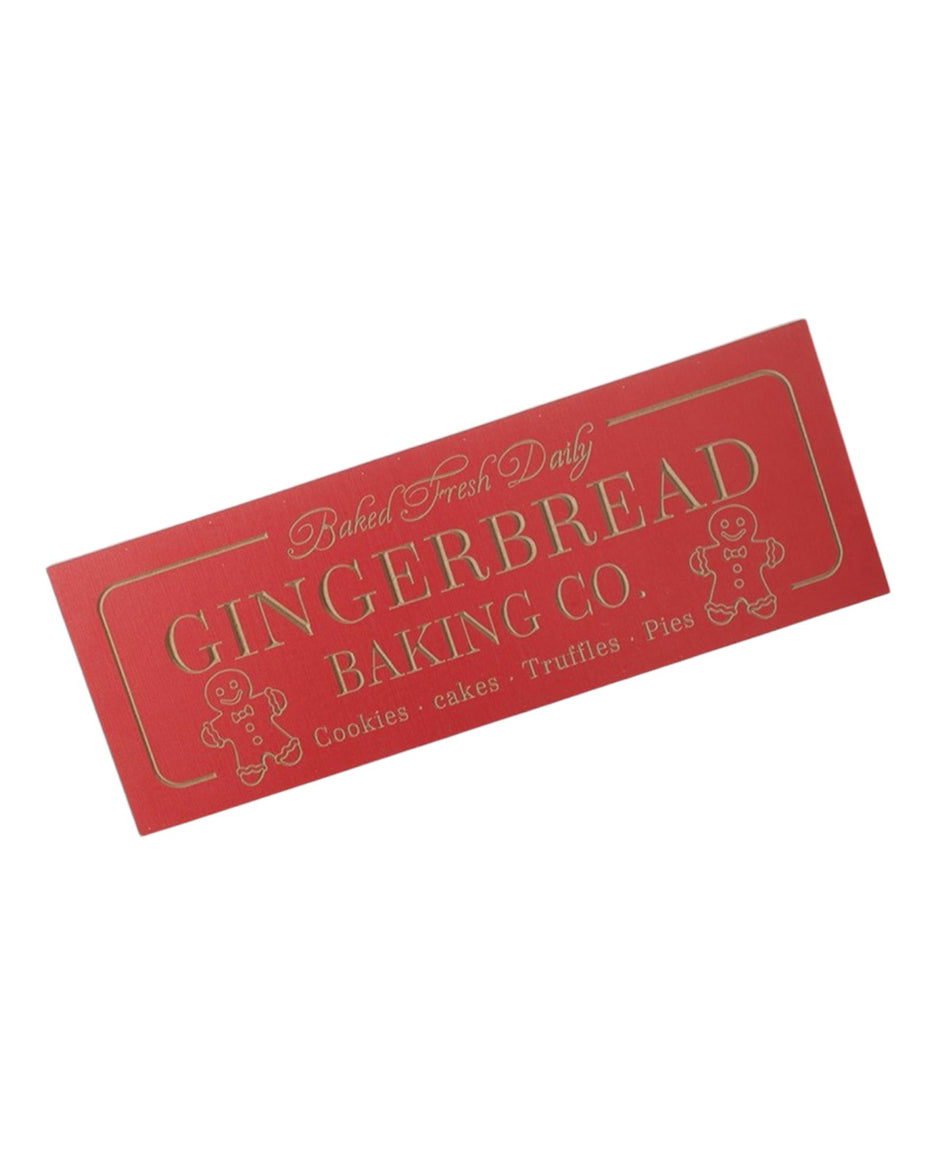 Large Metal Red And White Christmas Sign - Gingerbread Baking Co