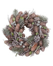 Faux Foliage - Small Frosted Snowy Pine Wreath