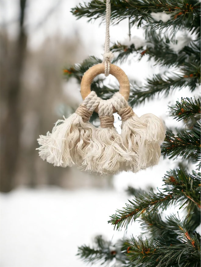 Neutral Macrame Hanging Tree Decoration Bauble