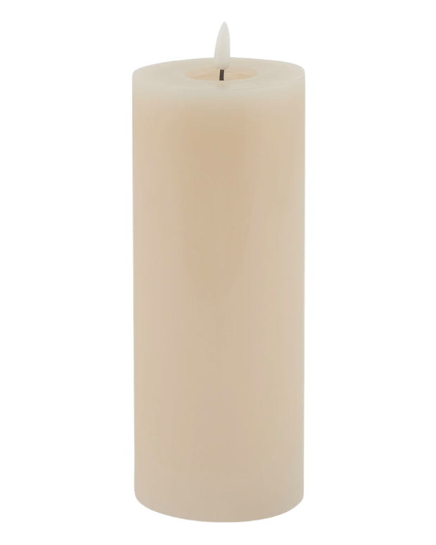 Beige Standard LED Light Up Pillar Candle