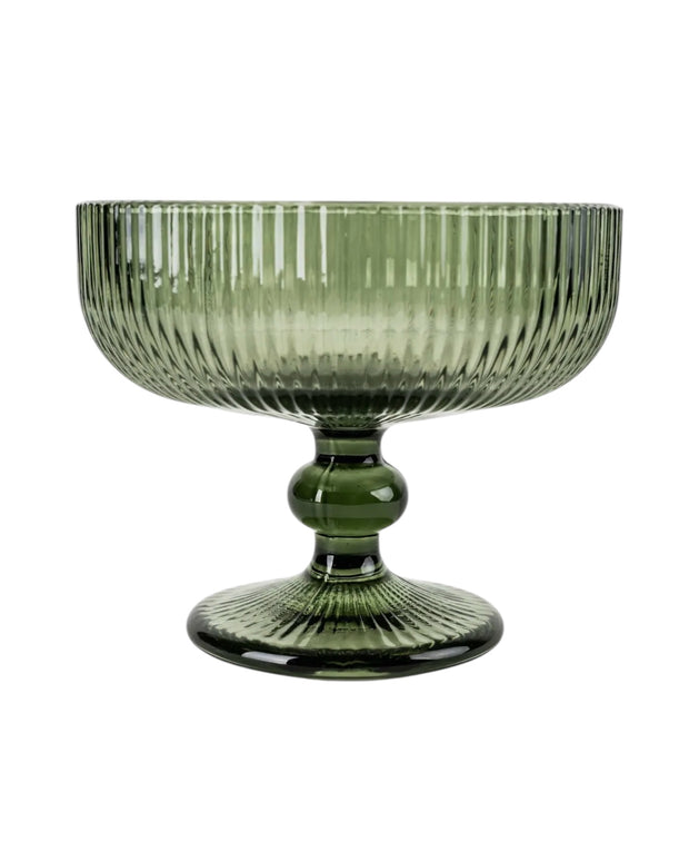 Stemmed Champagne Saucer Glass - Green