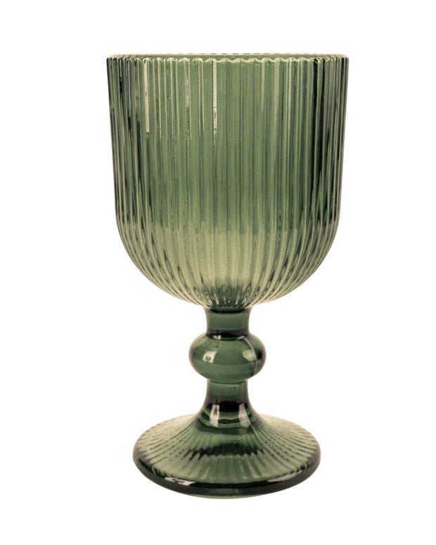 Stemmed White Wine Glass - Green