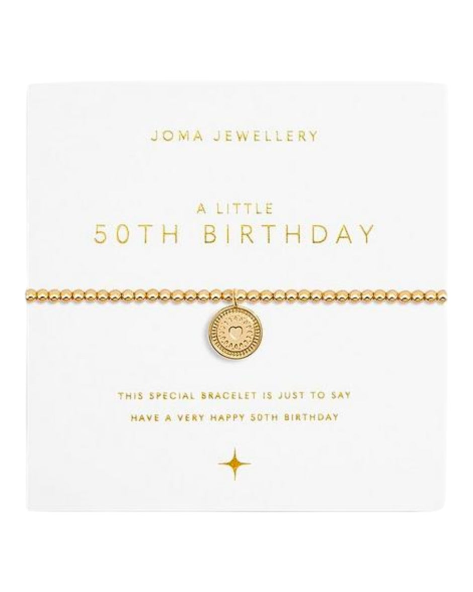 Joma Jewellery - A Little Bracelet 50th Birthday Gold Plated