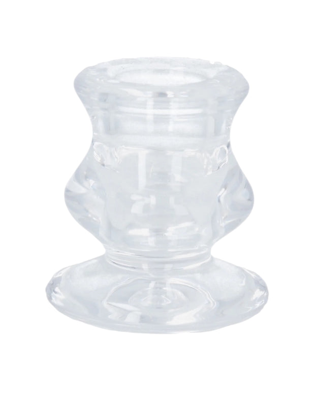 Clear Glass Dinner Candle Holder