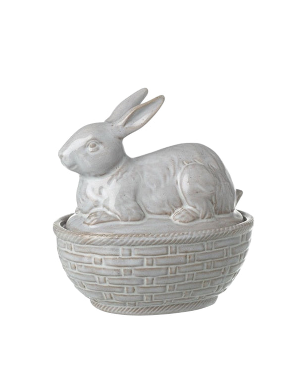 Porcelain Bunny Rabbit In Basket