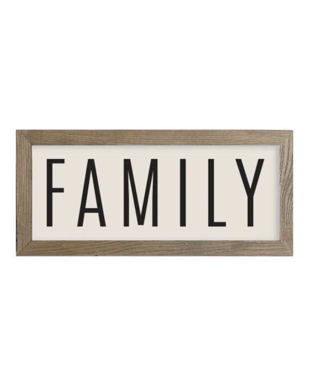 Wooden Rustic Medium Framed Sign: Family (Text)