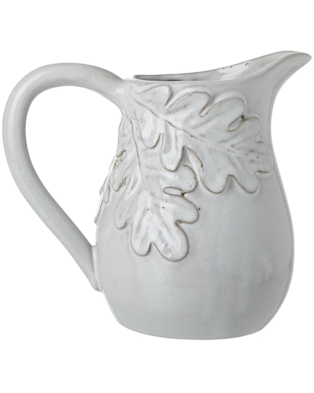 White Ceramic Oak Leaf Jug