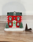 Christmas Red House Tealight & Incense Cone Burner