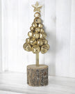 Rustic Brass Gold Metal Bells Standing Christmas Tree