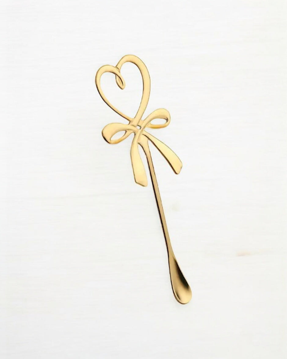 Tea Spoon Gold Hearts - Set of Two