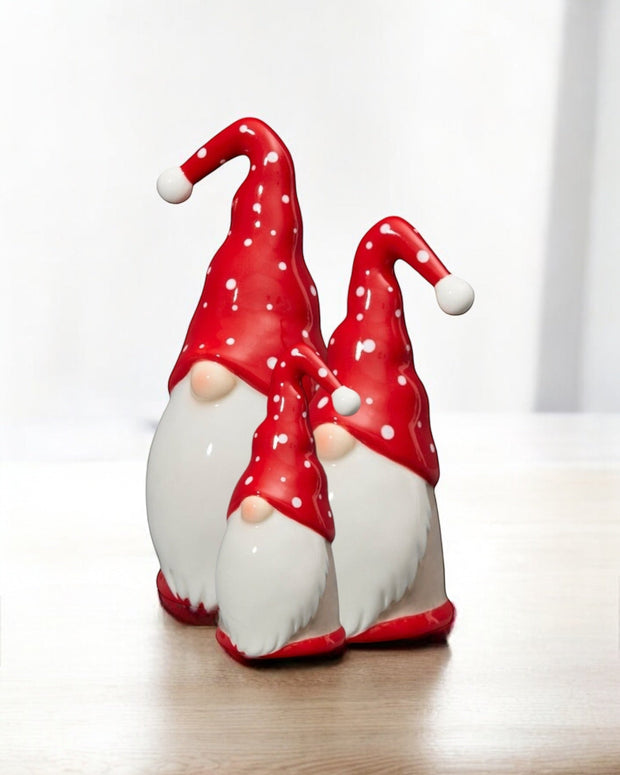 Red And White Ceramic Santa Gonk