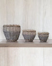 Rattan Bowl Lined Basket