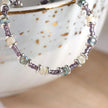 Mauve Mix Bead Bracelet With Silver Plated Spacers & Clasp