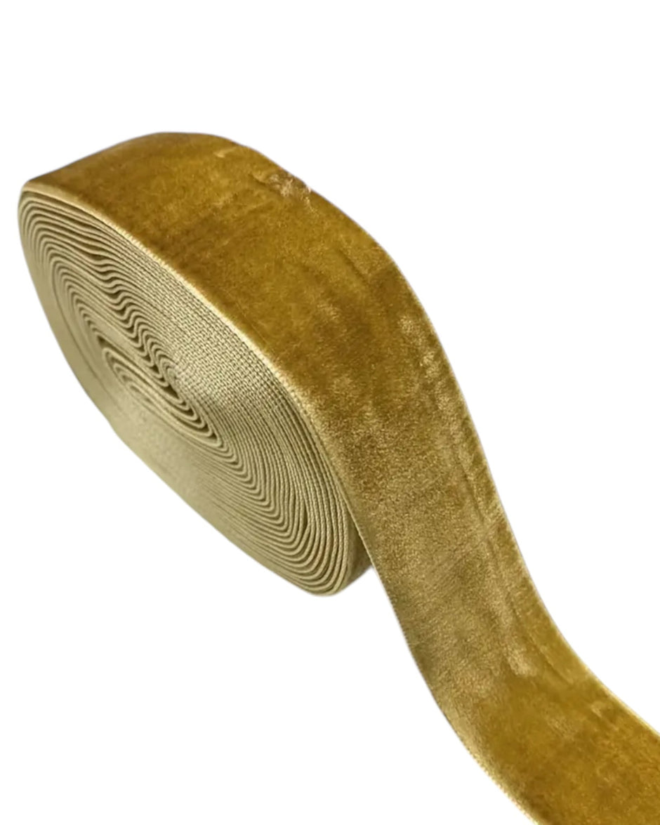 Norfolk Collection - Wide Velvet Ribbon Roll Gold