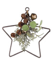 Wire Star Hanging Wreath With Foliage And Gold Bells