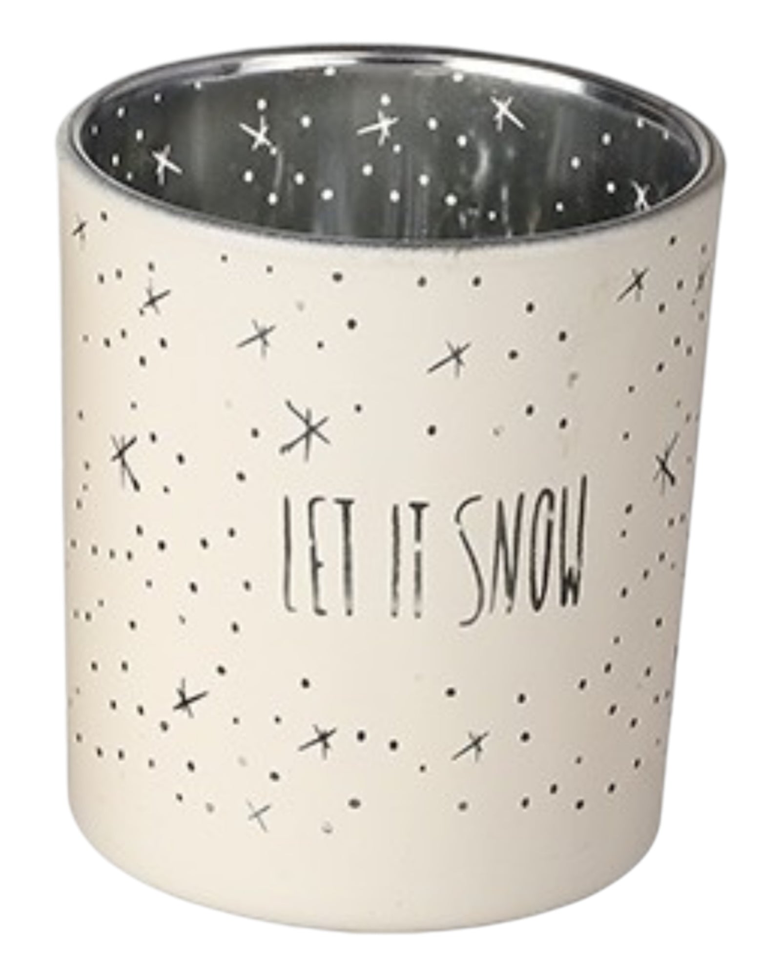 Cream Let It Snow Tealight Candle Holder